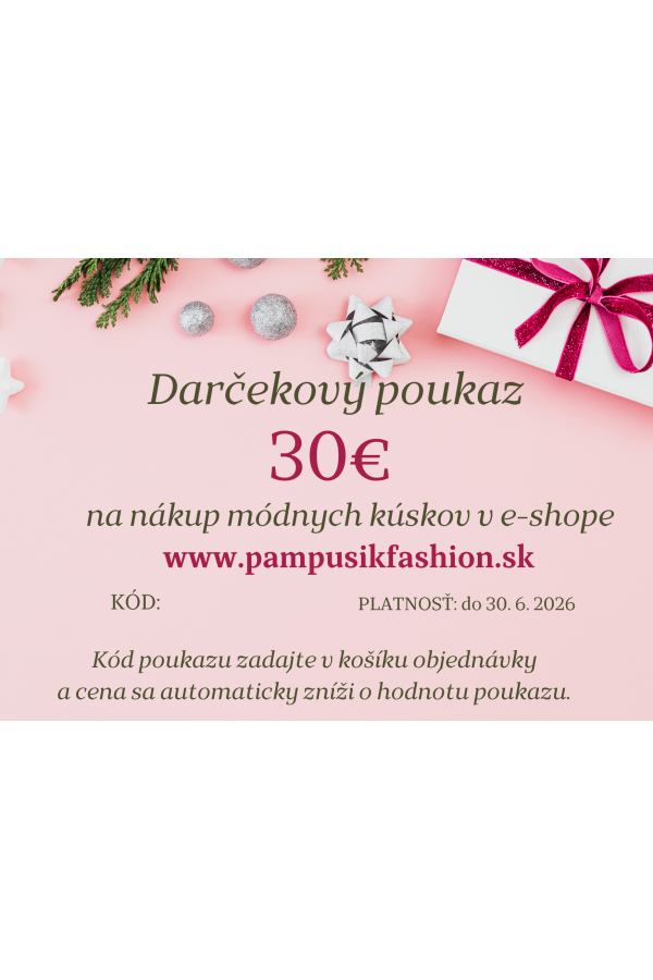 Darčekový poukaz v hodnote 30€